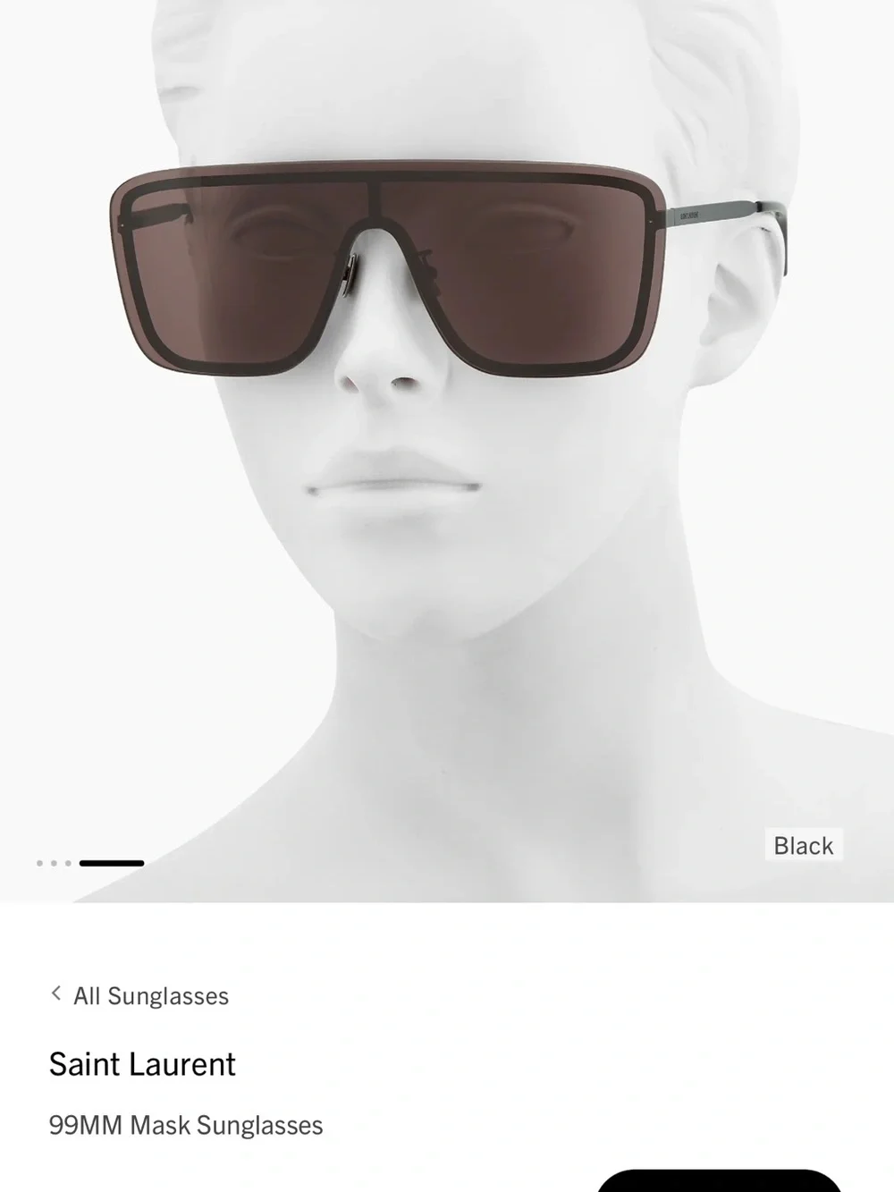 Saint Laurent Shield Sunglasses in Black with Gradient Lenses